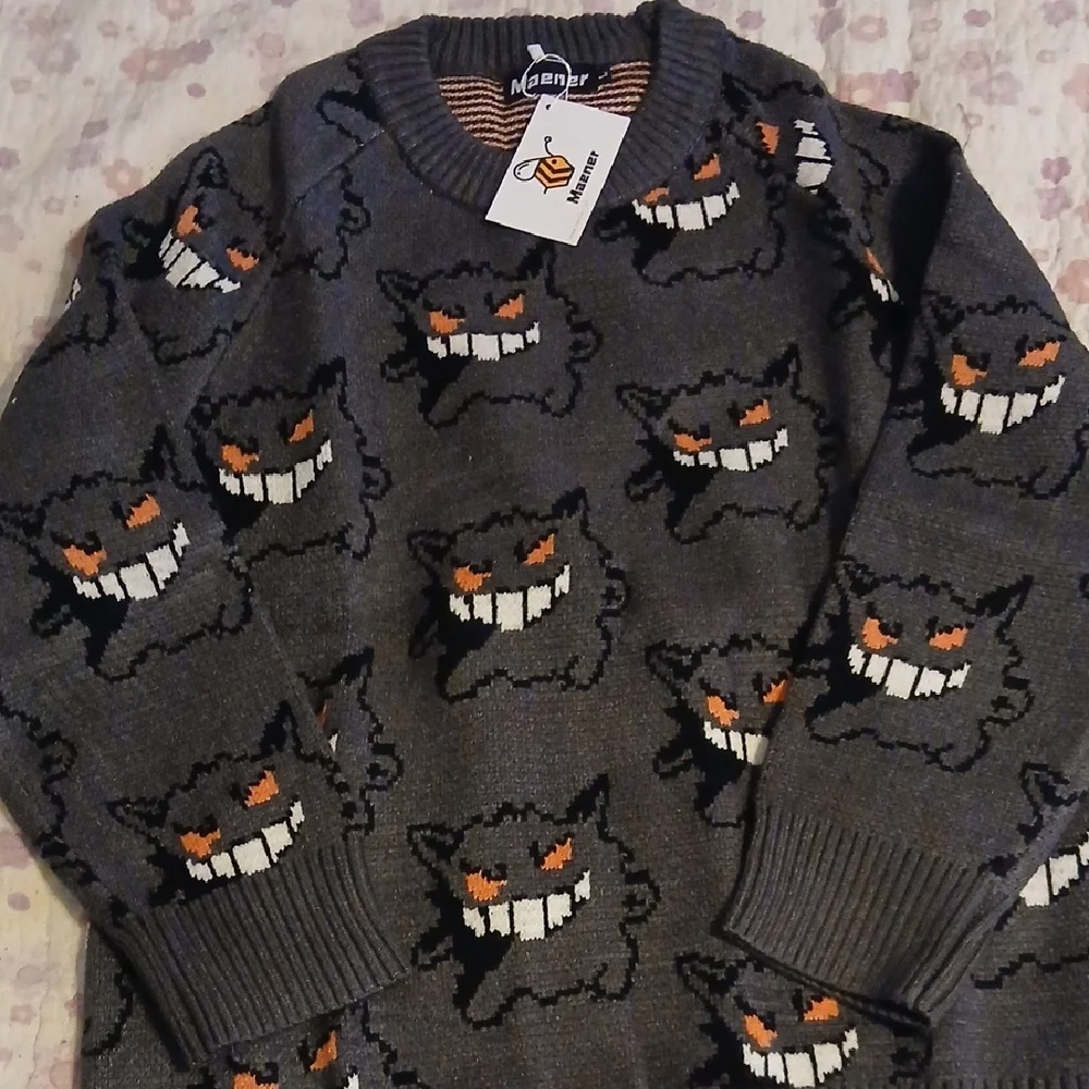 Men's Gray Sweater with Graphic Design